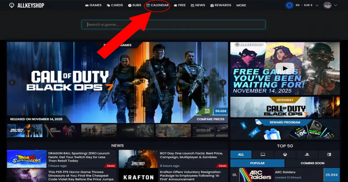 Videogame release kalender