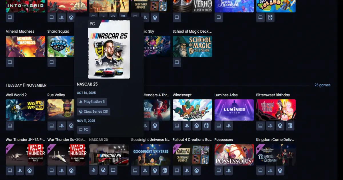 Videogame release kalender
