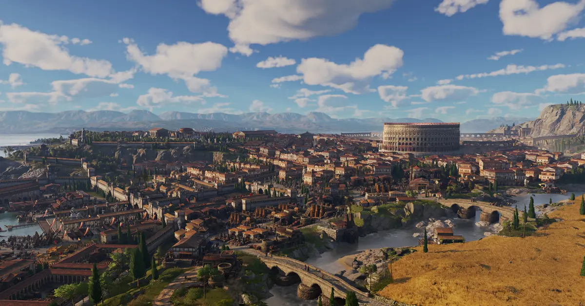 Anno 117 gameplay UI die het provinciebeheerscherm in Latium toont