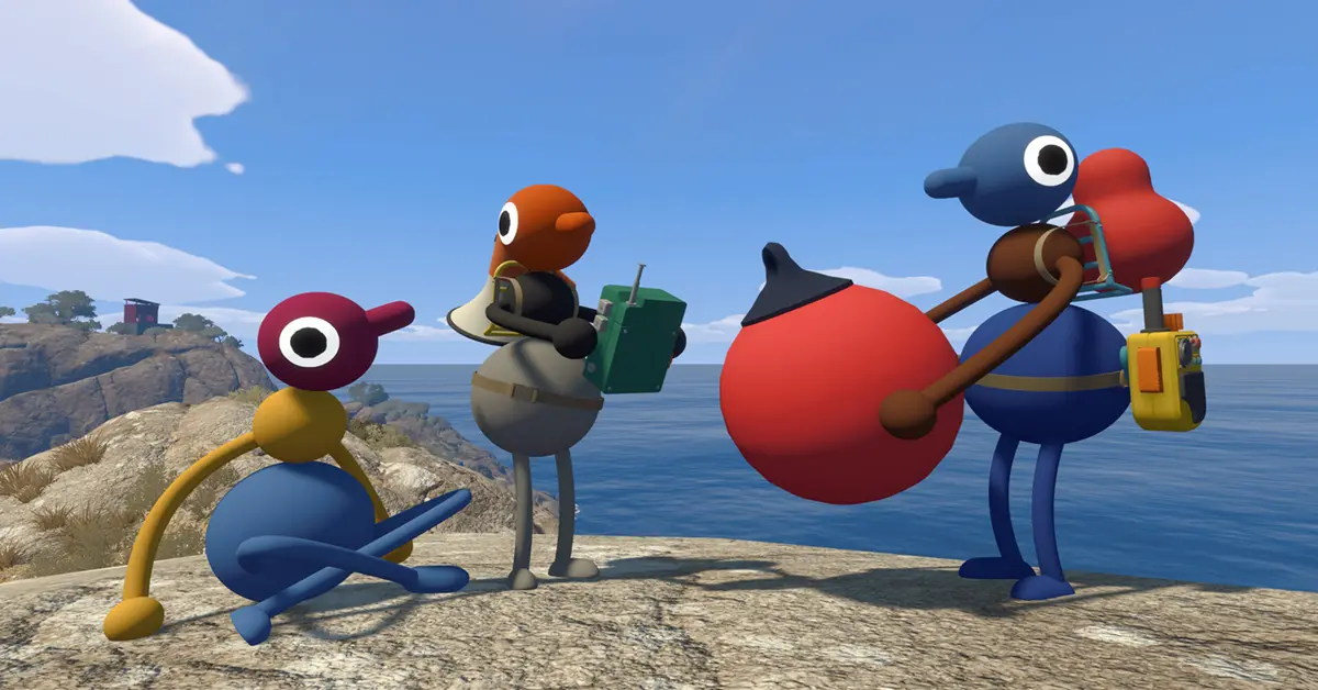 Spelers van Big Walk verzamelen zich in een bush-omgeving met behulp van proximity chat