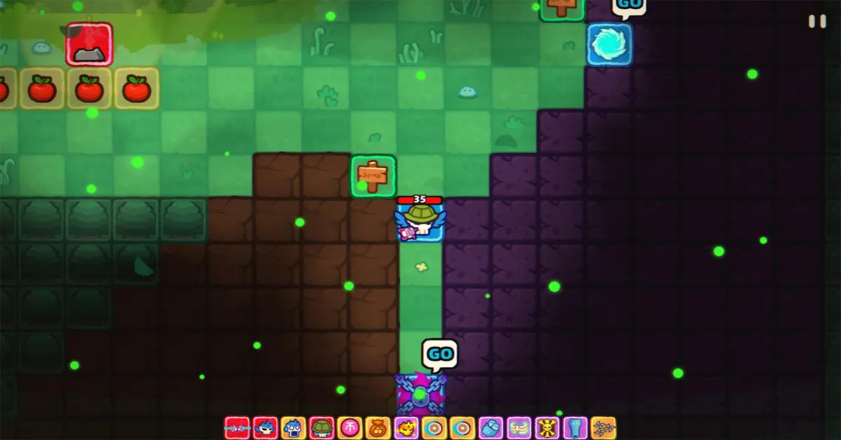 Demon Lord Just a Block tactisch grid-gebaseerd gameplay-scherm