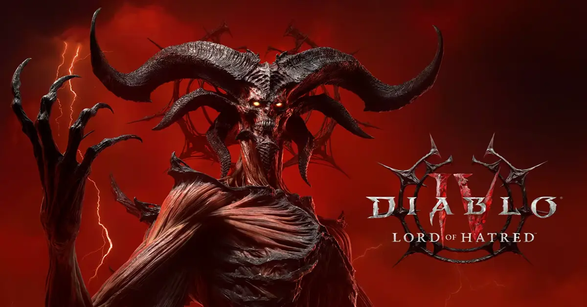 Diablo IV Lord of Hatred uitbreiding key art met Mephisto.