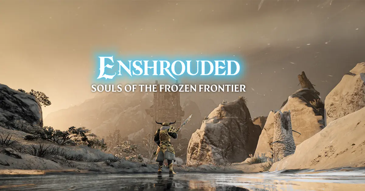 Enshrouded-speler kijkt uit over de nieuwe Albaneve Summits-bergbioom