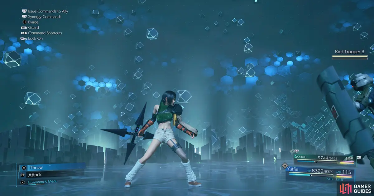 Yuffie Kisaragi gebruikt haar shuriken in Final Fantasy VII Remake Intergrade Episode INTERmission.