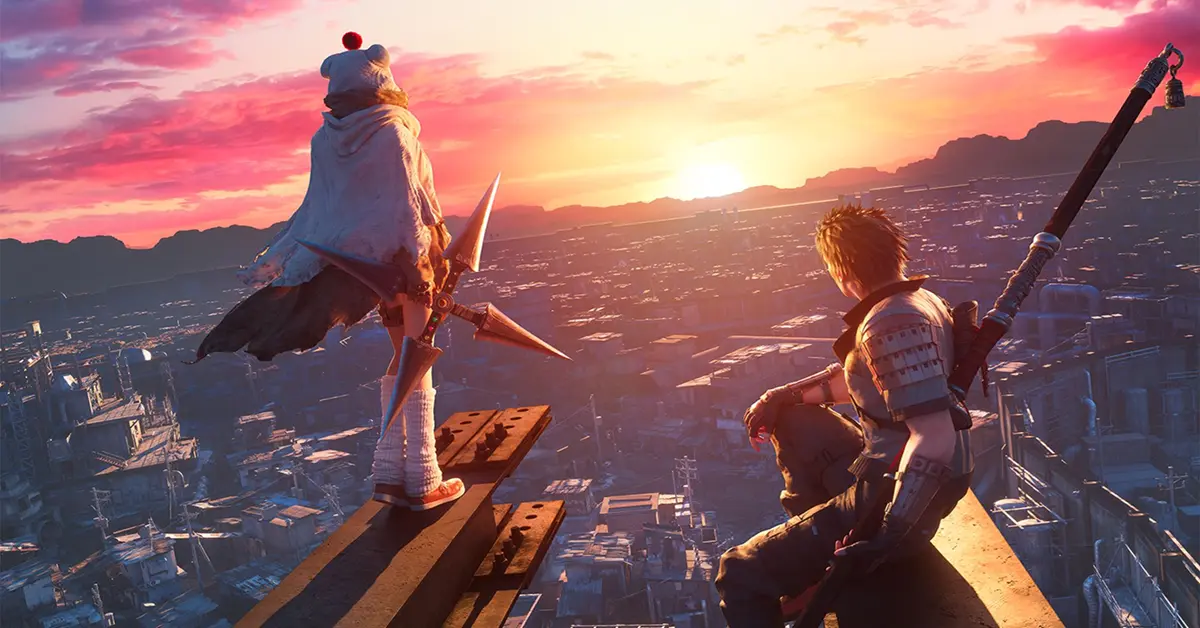 Cloud Strife en Yuffie Kisaragi klaar voor de strijd in Final Fantasy VII Remake Intergrade.