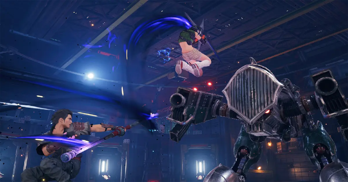 Yuffie Kisaragi gooit haar shuriken in Final Fantasy VII Remake Intergrade Episode INTERmission.