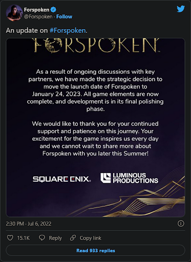 Is Forspoken vertraagd?