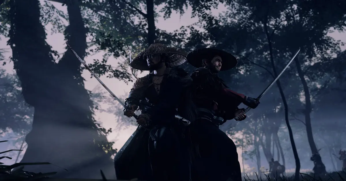 Jin Sakai neemt het op tegen een Mongoolse krijger in Ghost of Tsushima pc-combat