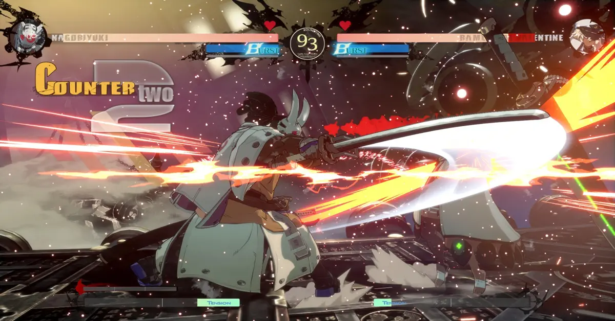 Een visuele uitsplitsing van de interface van de nieuwe Counter Blitz-verdedigingsmechaniek in Guilty Gear Strive.