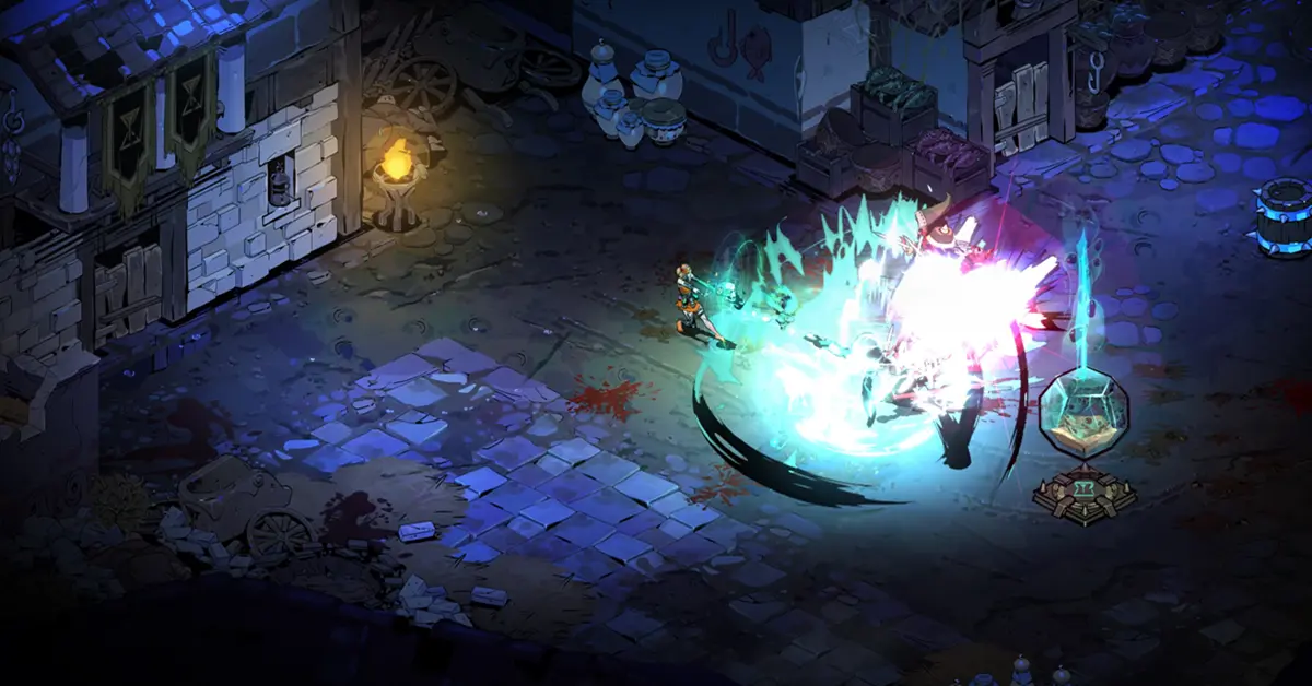 Een close-up van de combat-interface in Hades II met nieuwe sorcery-iconen.
