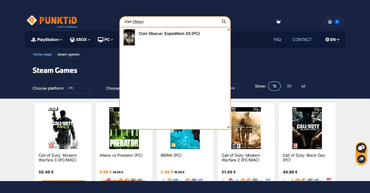 Spel aan winkelwagen toevoegen