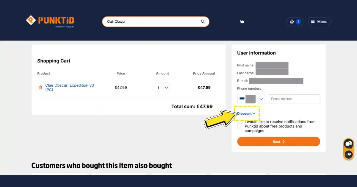 Punktid-kortingscode inwisselen