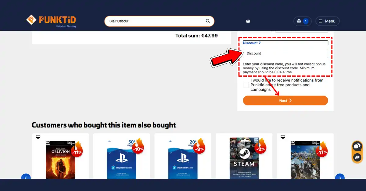 Punktid-cadeaubon toepassen