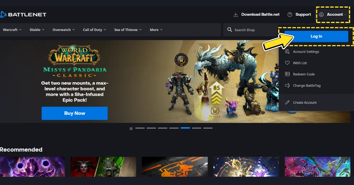 Aanmelden bij Battle.Net