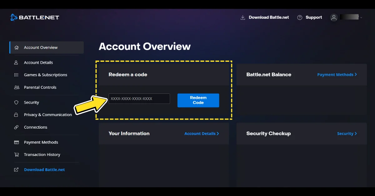 Code inwisselen op Battle.Net