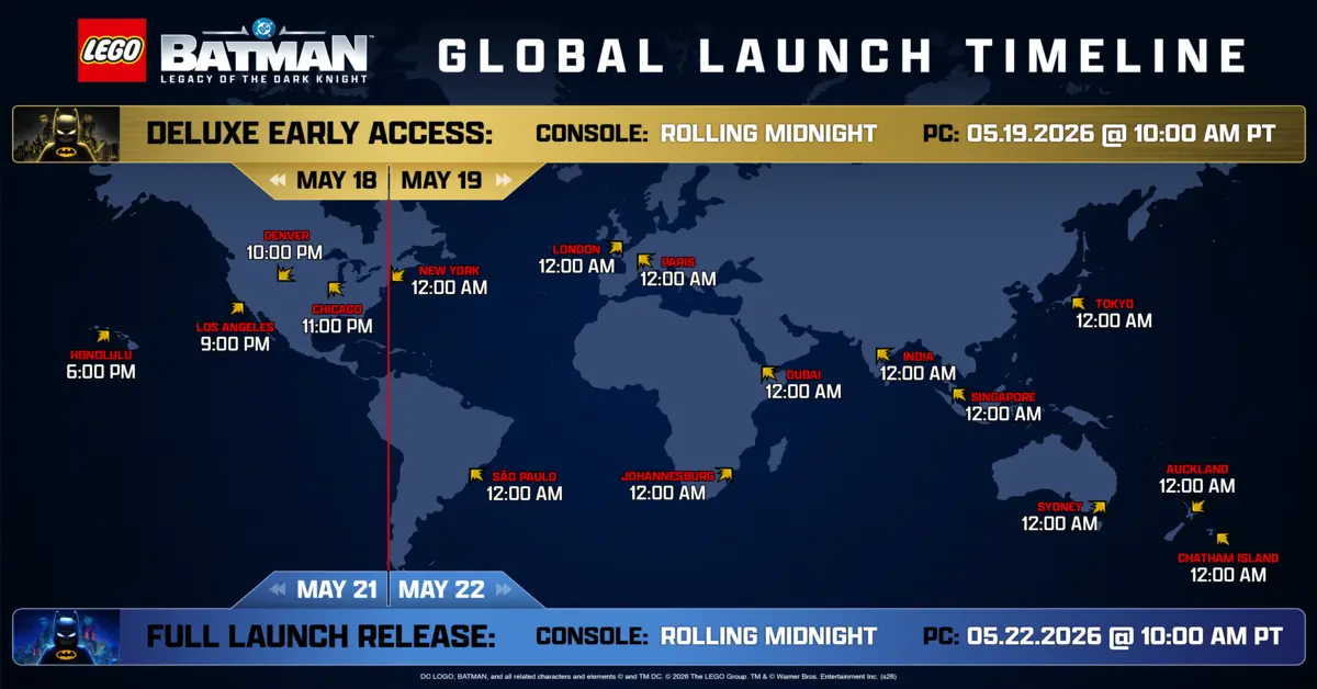 LEGO Batman Legacy of the Dark Knight Launch Times for PC and Console Announced