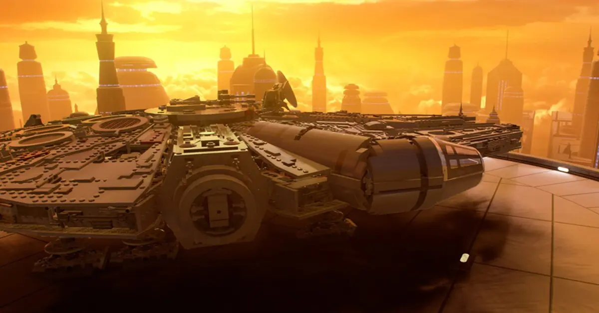 De Millennium Falcon vliegt naar een bruisende planetaire hub in LEGO Star Wars