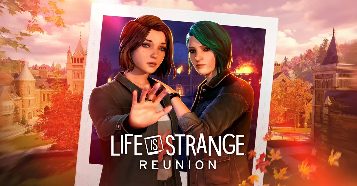Max en Chloe kijken naar een gloeiende anomalie in Life is Strange Reunion