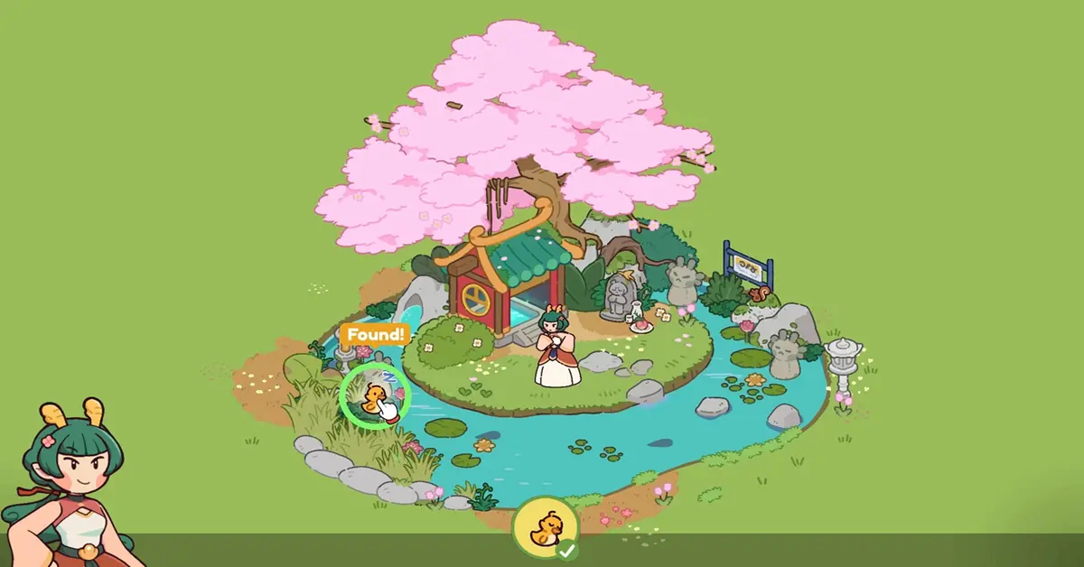 Ducky zoekt in een zeer gedetailleerde en interactieve handgetekende markt in Lost and Found Co.