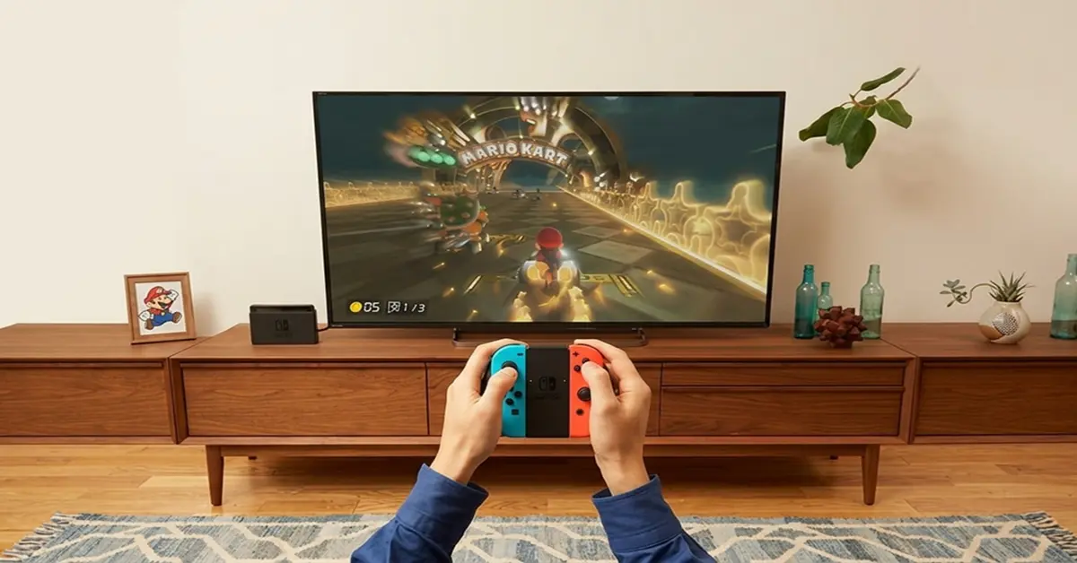 Mario en Luigi racen in Mario Kart 8 Deluxe op de Nintendo Switch.