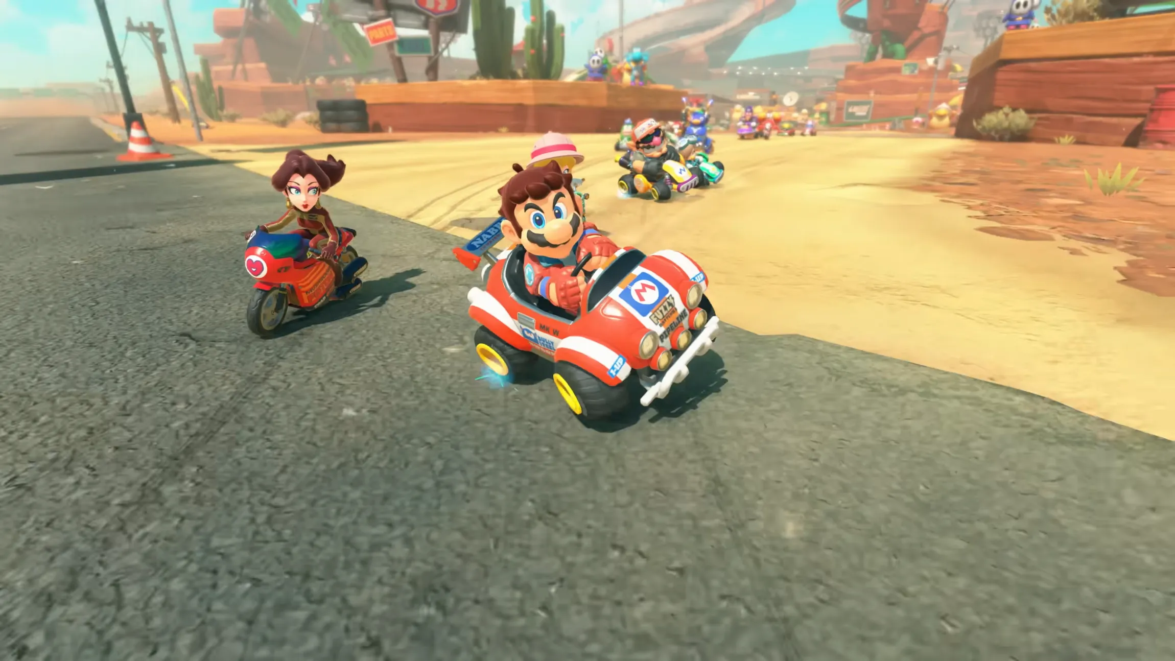 Mario drift in zijn kart