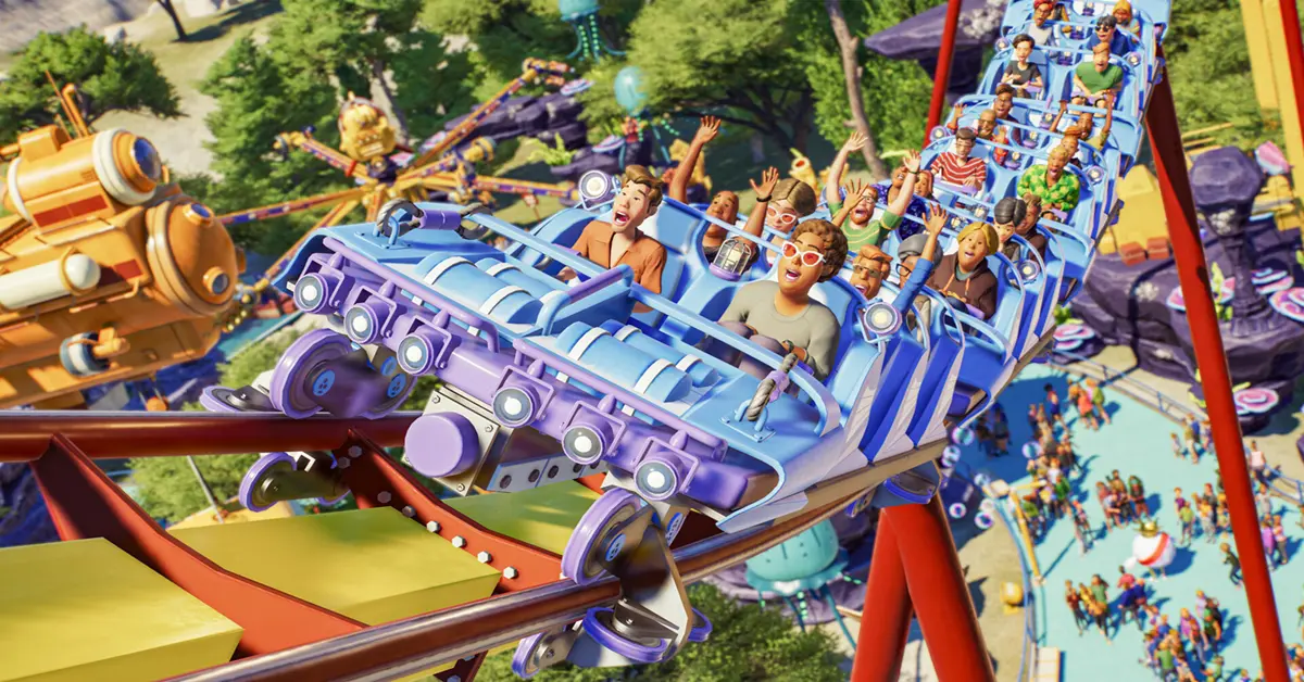 Planet Coaster 2 waterpark en achtbaan gameplay