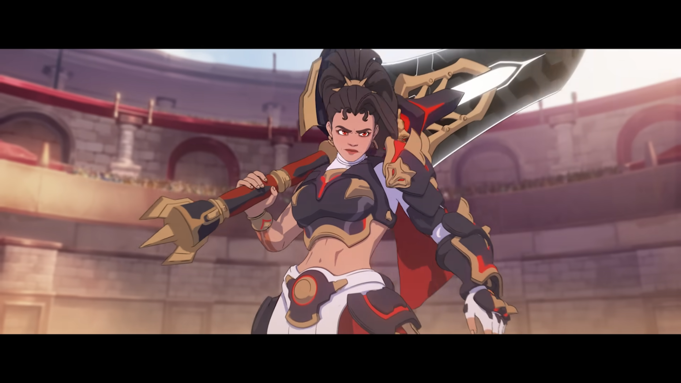 Vendetta kijkt in de camera