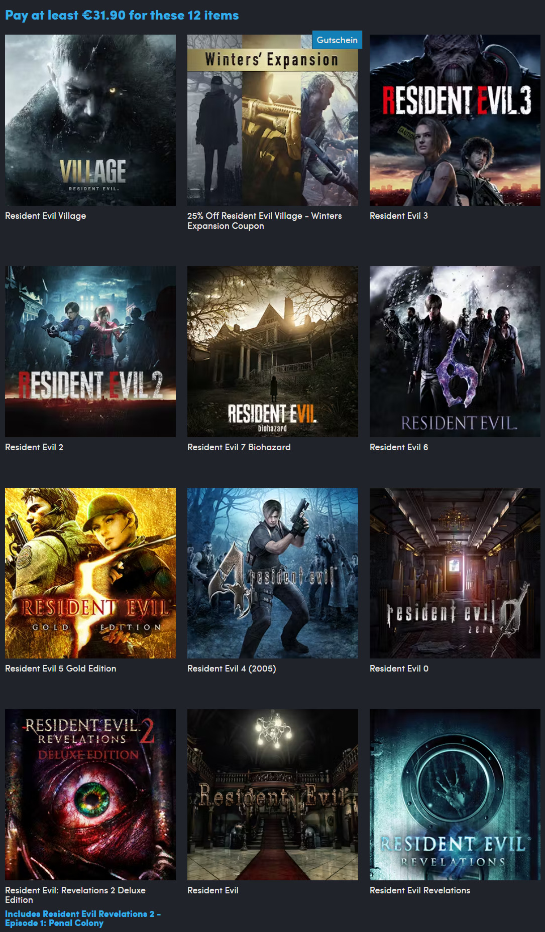 Resident Evil Bundle Resident Evil Bundle