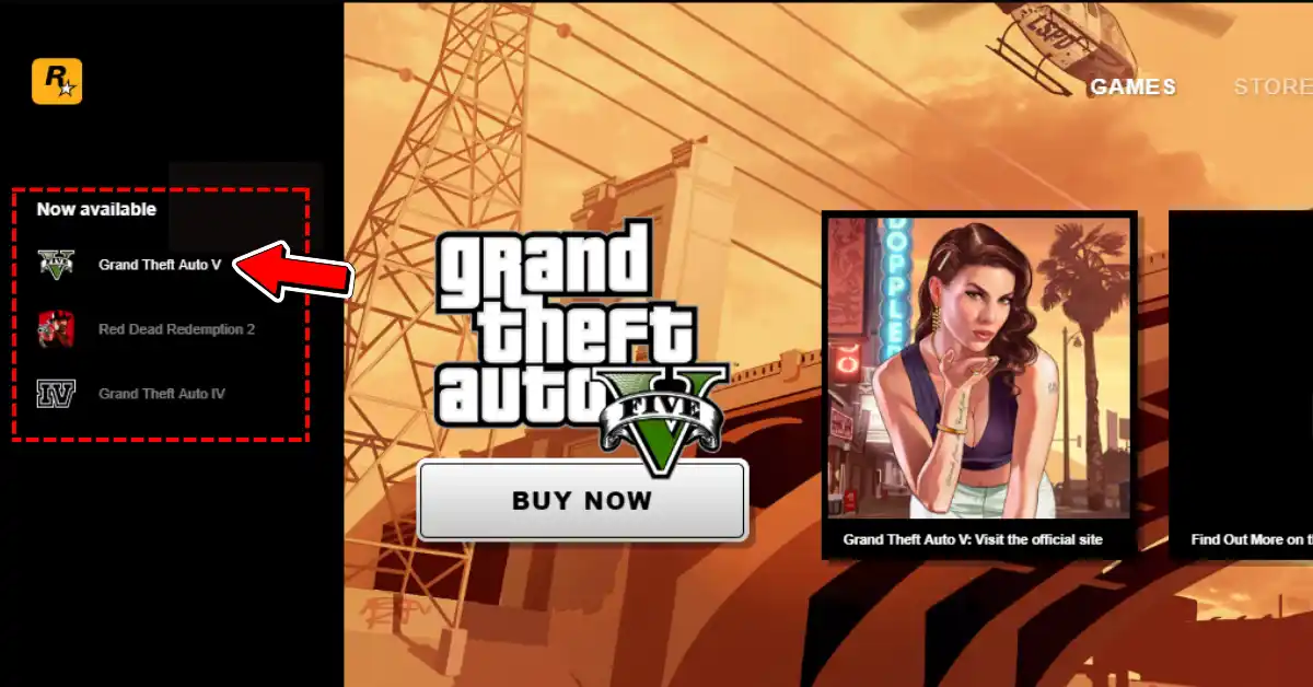 Menu van Rockstar Games Launcher