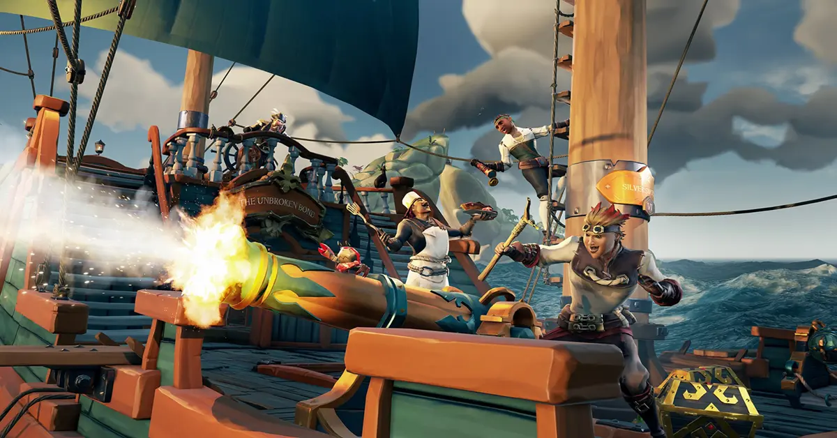 Twee piraten-sloops die kanonvuur uitwisselen binnen een krimpende rode gevechtsgrens.