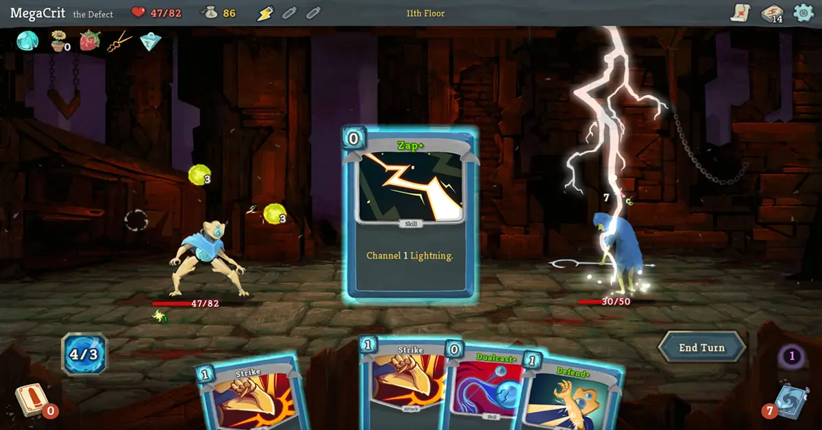 Slay the Spire gameplay gevecht screenshot