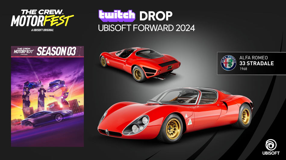 Alfa Romeo 33 Stradale 1968 Twitch Drop-beloning voor Ubisoft Forward