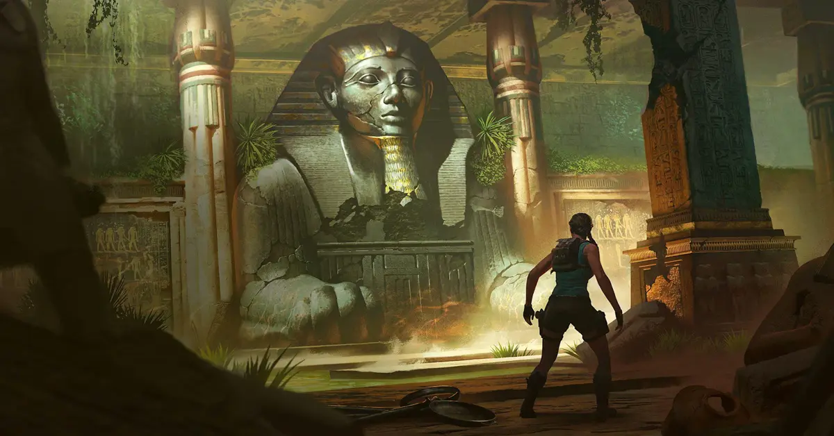 Lara Croft navigeert door ondergrondse Egyptische architectuur