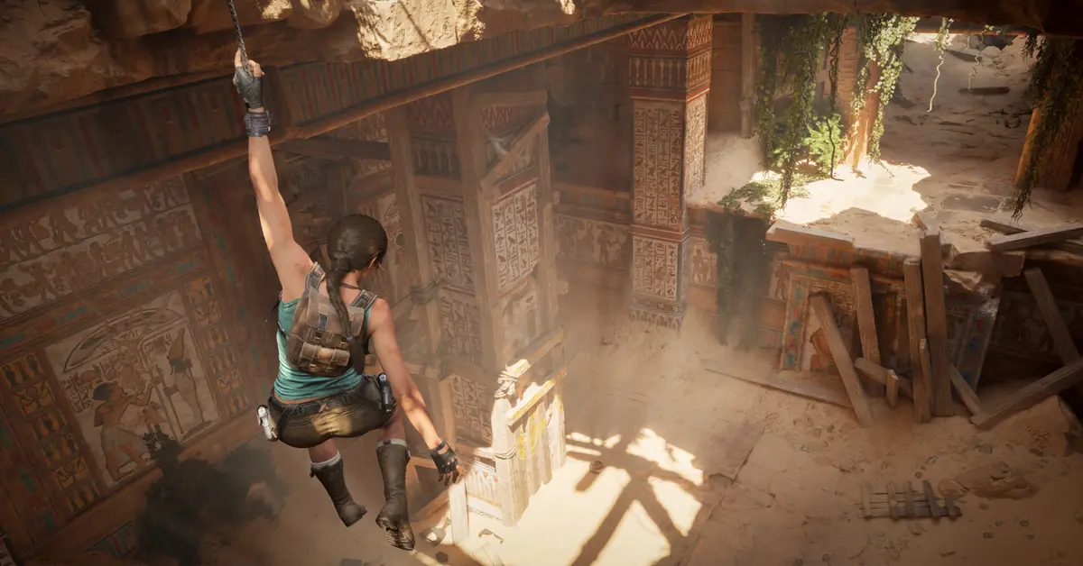 Lara Croft verkent oude Egyptische ruïnes in Tomb Raider: Legacy of Atlantis