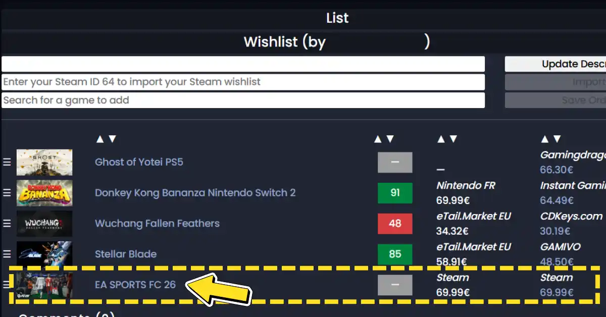 Game toegevoegd aan Wishlist