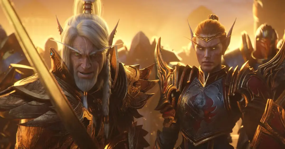 Blood Elves die de Sunwell verdedigen tegen de Void in WoW Midnight