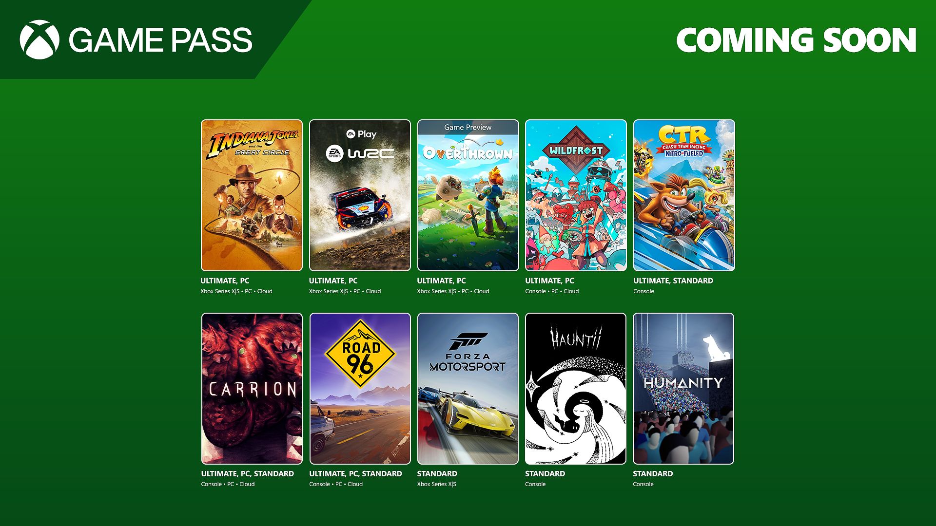 Xbox Game Pass December Wave 1 Games