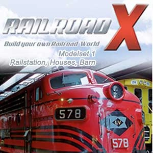 Railroad X Modelset 1 Railstation, Houses, Barn Pc