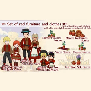 WorldNeverland Elnea Kingdom Set of red furniture and clothes Switch