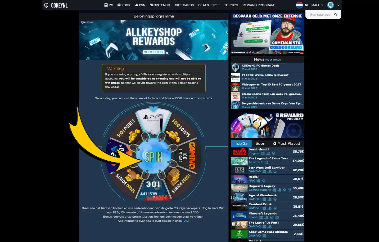 Cdkeynl Wheel of Fortune