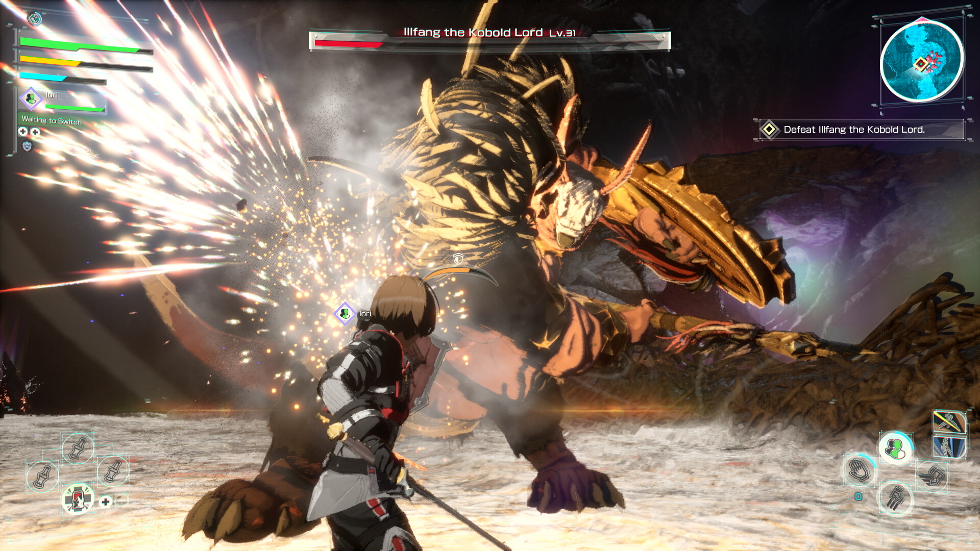 Echoes of Aincrad gevechtsscène met dungeon action-RPG sfeer