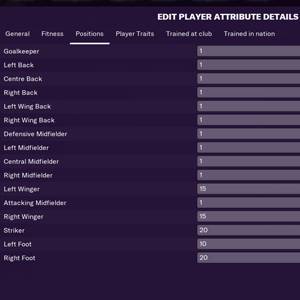 Football Manager 2021 In-game Editor Details Bewerken