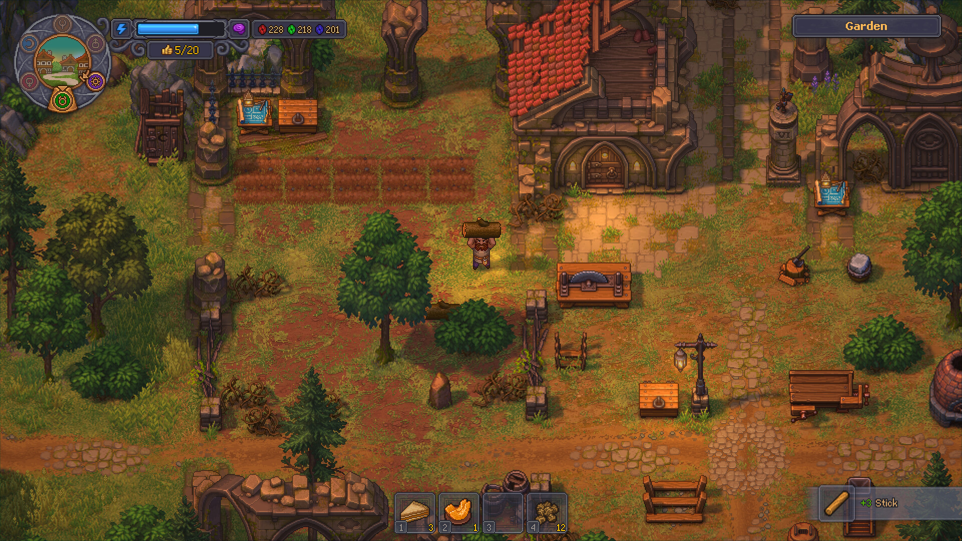 Gameplayillustratie van Graveyard Keeper 2