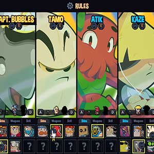 Guts ’N Goals Karakter Keuzescherm