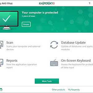 Kaspersky Anti-Virus Hoofdvenster