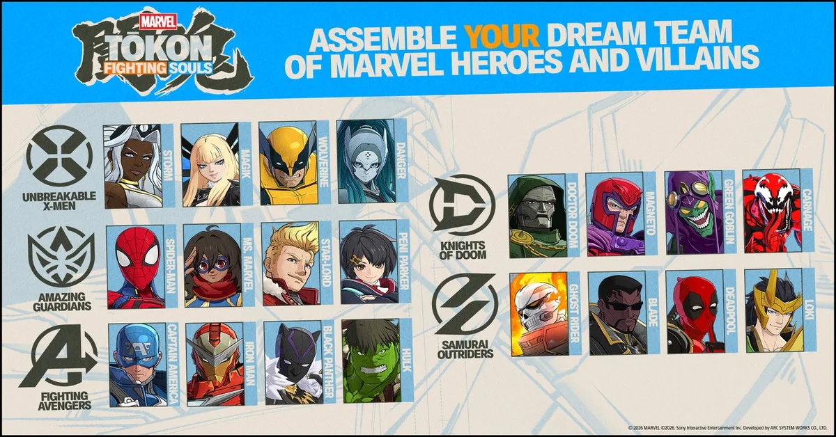Marvel Tokon Fighting Souls Samurai Outriders Team