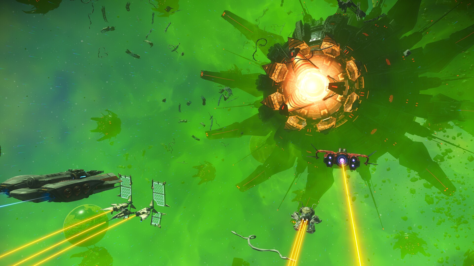 No Man's Sky astronaut die een levendige buitenaardse planeet op PC verkent