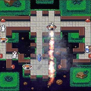 gekke konijnen in steelpannen