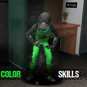 Rijder die zich voor de rit uitstrekt