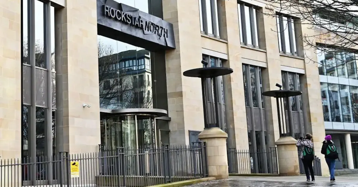 Ingangsborden hoofdkantoor Rockstar North in Edinburgh